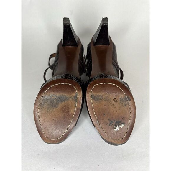 NO. 704b VERNA Brown Leather Patent Croc Embossed Heels Women’s Sz 38.5EU/8M US - Picture 11 of 14